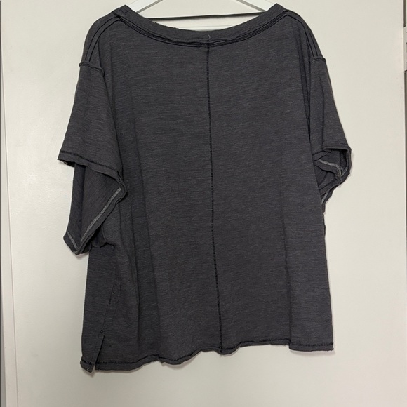 NEW Free People We the Free Boyfriend Tee charcoal coal grey oversized small - Picture 6 of 6